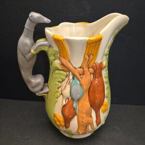 VINTAGE MAJOLICA PITCHER
